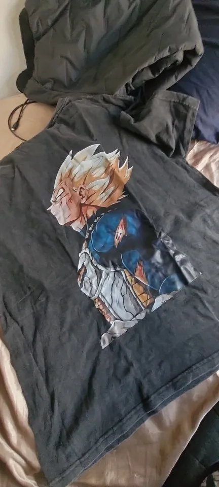 Anime Dragon Ball Z Vegeta Vintage Wash T-Shirt Short Sleeve Loose Sports Fitness T-Shirt Men's Harajuku Clothing Dragon Ball