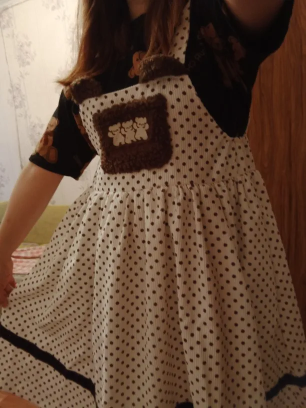 Abito Lolita ricamo dolce orso kawaii