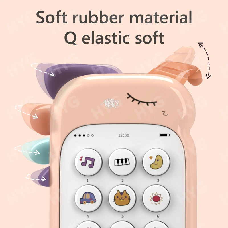Early Education Toys Baby Phone Toys Cute Telephone Teether Musical Voice Toy Early Educational Learning Machine Electronic Children Cellphone Gifts