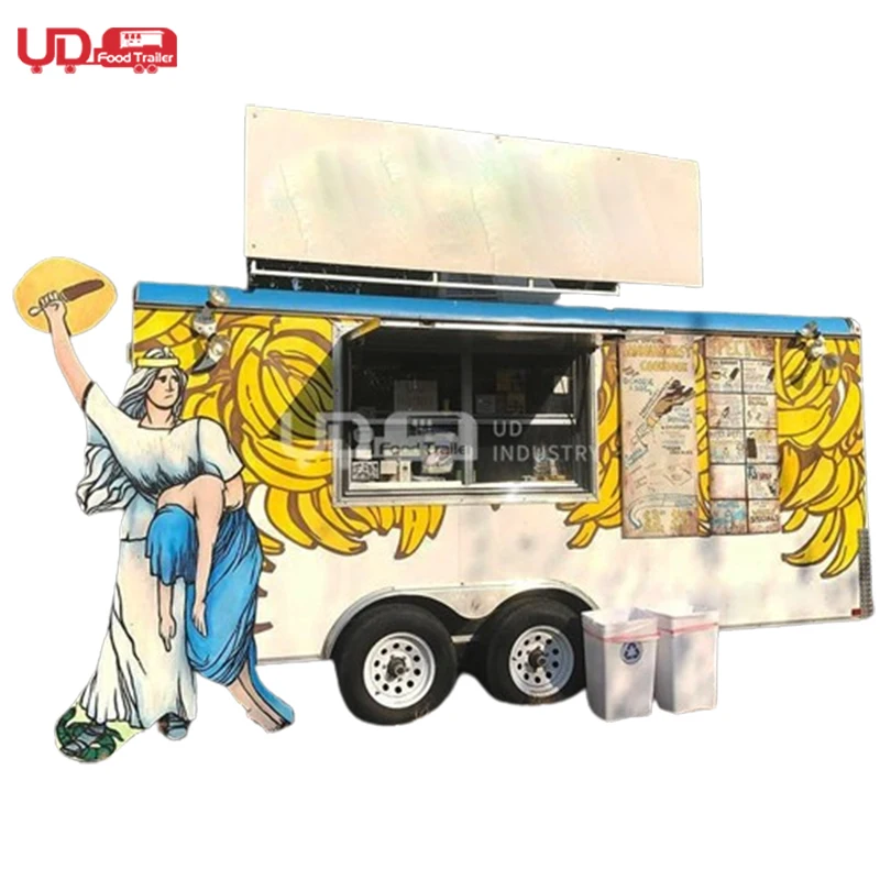 DOT CE Concession Trailer Food Truck with Full Kitchen Equipment Mobile Bar Customized Unique Sticker Fast Food Trailer