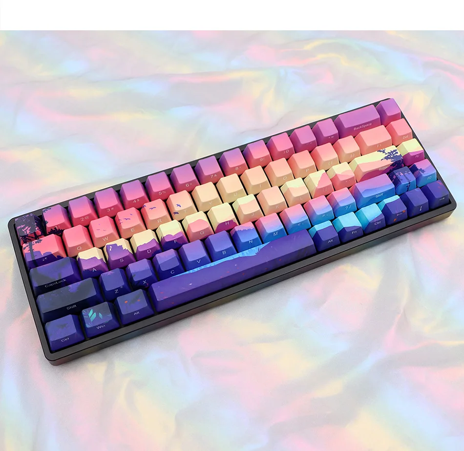 Keycaps Ambiente Roxo para Interruptor mx Keycap de Impressão Lateral Sublimação de Dye Pbt Lados Keycap Teclado Mecânico Perfil Oem - Imagem 3