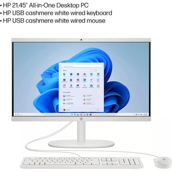 HP 21.5-inch All-in-One Desktop Computer, Anti-Glare 1080P FHD Display, Intel Celeron J4025 Processor, Up to 32GB RAM, 2TB SSD 2