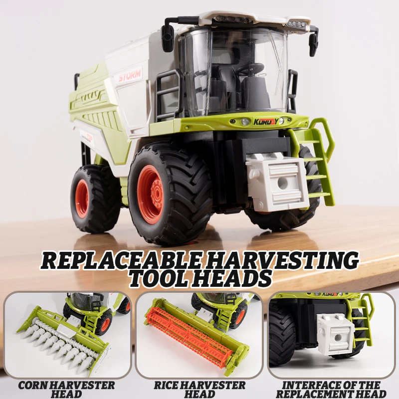 New 1/24 Farm Grain Harvester Model Lighting/Spray Multi-functional Farmer RC Cars Toys Wheat/corn Crop Harvester Children Gifts 4
