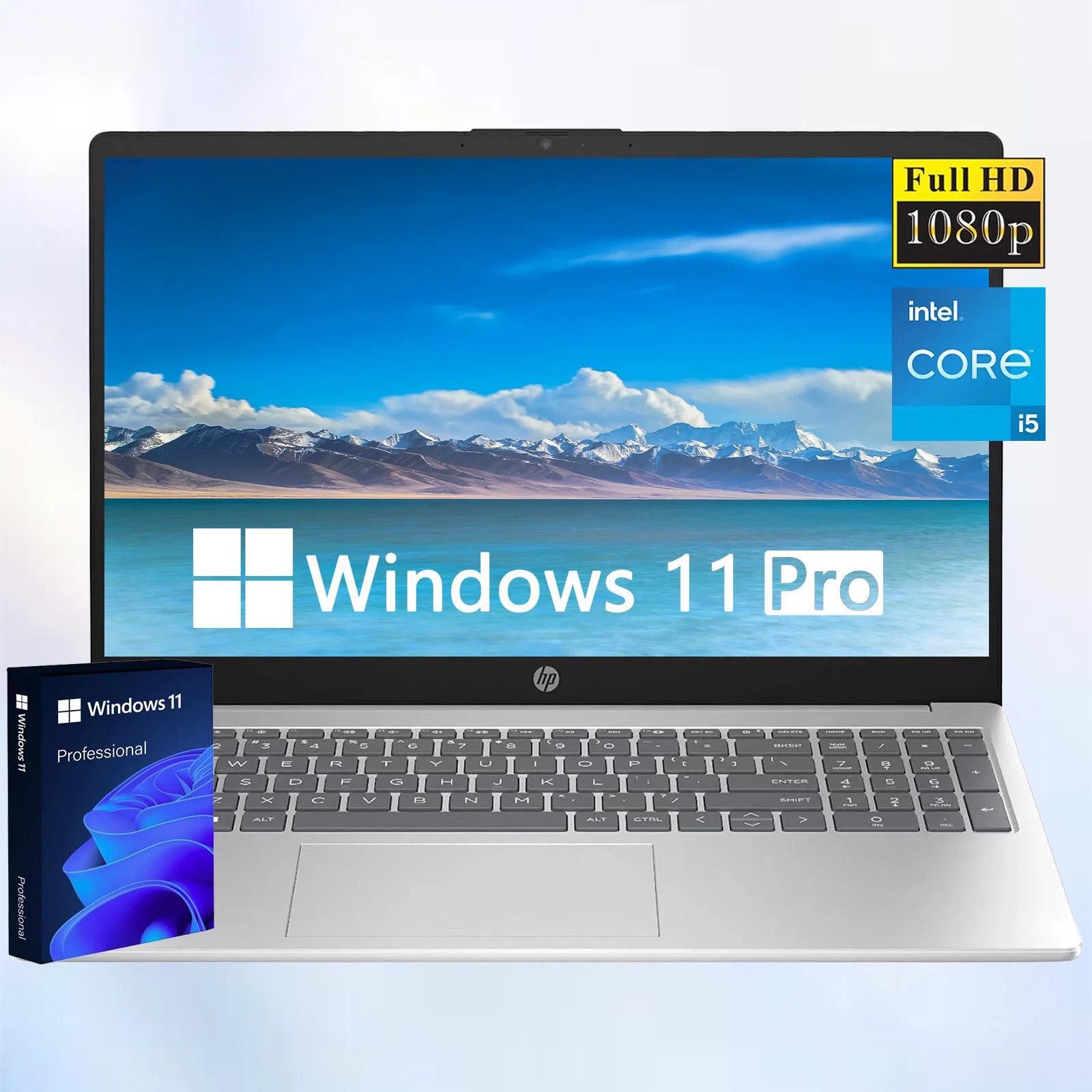 HP 15" Student Laptop, 15.6'' HD, Inter Core i5-1334U, Up to 64GB RAM, Up to 4TB SSD, Intel Iris Xe Graphics, Windows 11 Pro