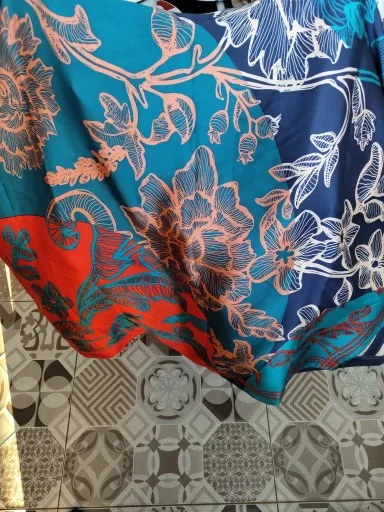 Elegant Long Headband Yellow Floral Silk Scarf photo review