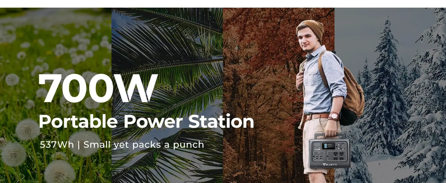[US Plug] BLUETTI EB55 700W 537Wh Portable Power Station LiFePO4 Battery Solar Generator Battery Power Supply Outdoor Camping