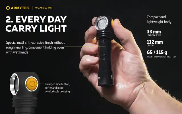 Armytek Wizard C2 WRヘッドランプ 懐中電灯 フラッシュライト Amazon | Armytek Wizard C2 WR White + Red (Warm) LED Magnet
