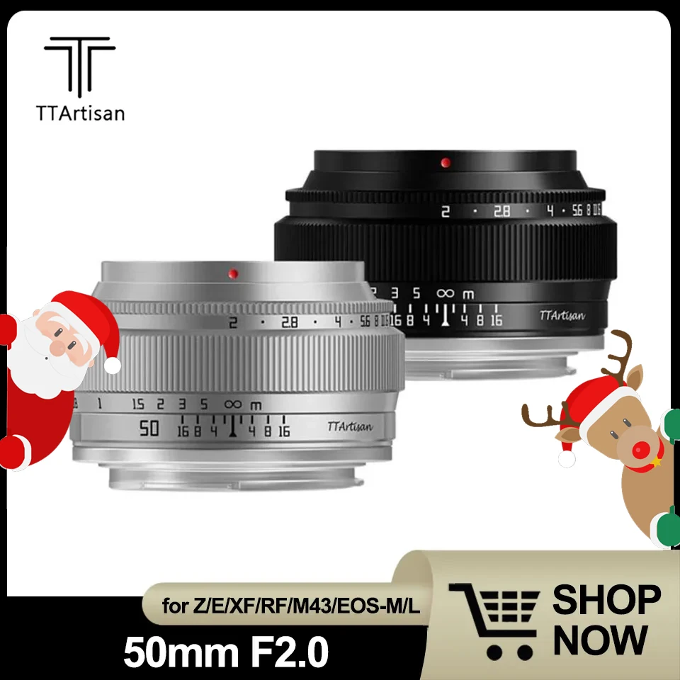 

TTArtisan Full Frame 50mm F2.0 Mirrorless Camera Lens compatible with Nikon Z Canon M50 Fuji X Olypus Snoy A7