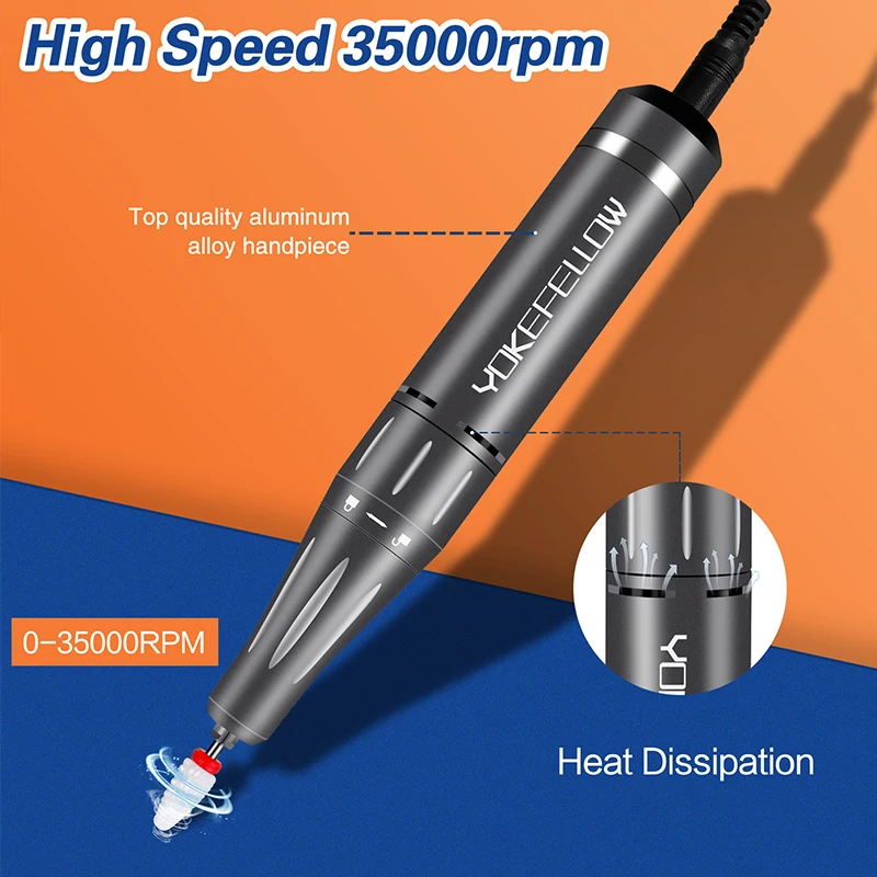 35000RPM Nail Drill Machine Rechargeable Portable Electric Nail Polishing Machine With Milling Cutter Nail Tools for Manicure 3