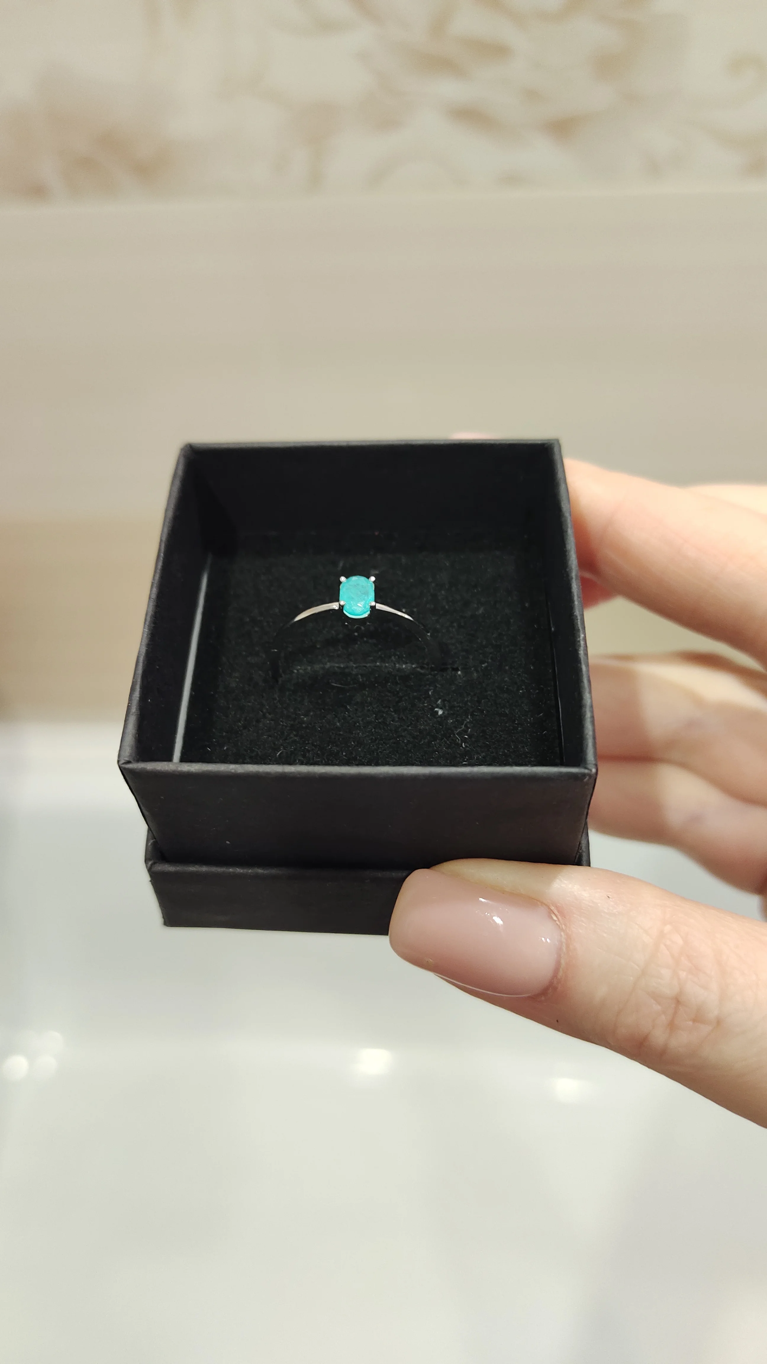 Silver tourmaline ring