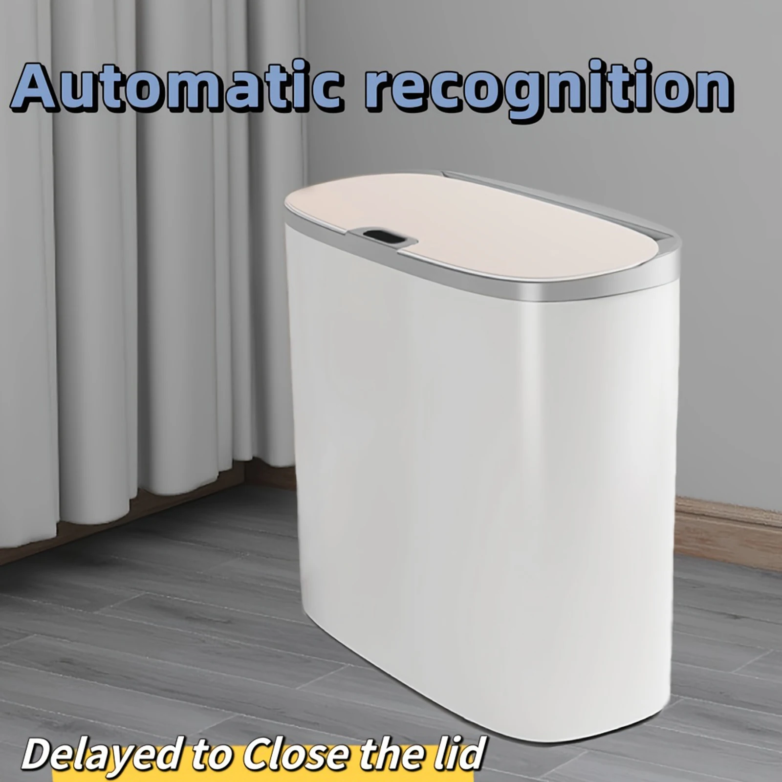 Motion Sensor Trash Can - 13L Automatic Waterproof Bin for Bathroom Kitchen Office Bedroom