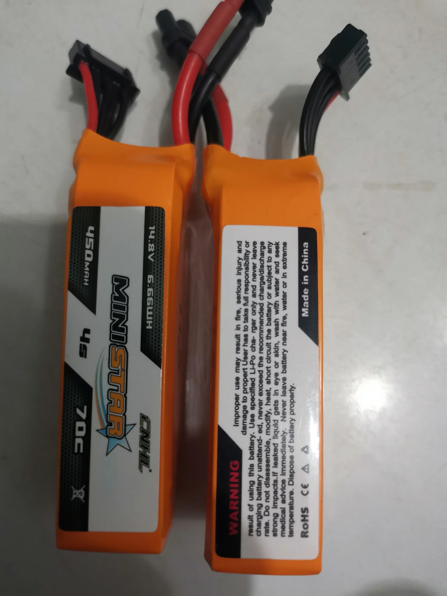 2PCS CNHL Lipo Battery 4S 14.8V 450mAh 70C MiniStar With XT30U Plug For Mini Quad RC FPV Airplane Quadcopter Drone Racing Hobby photo review