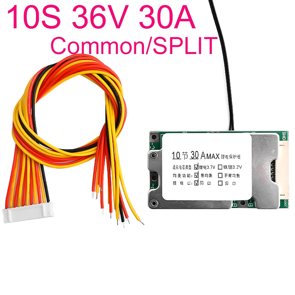 10S 36V 30A Lithium Battery Charge Board BMS PCB 18650 Battery Balanced Protection Board Liion