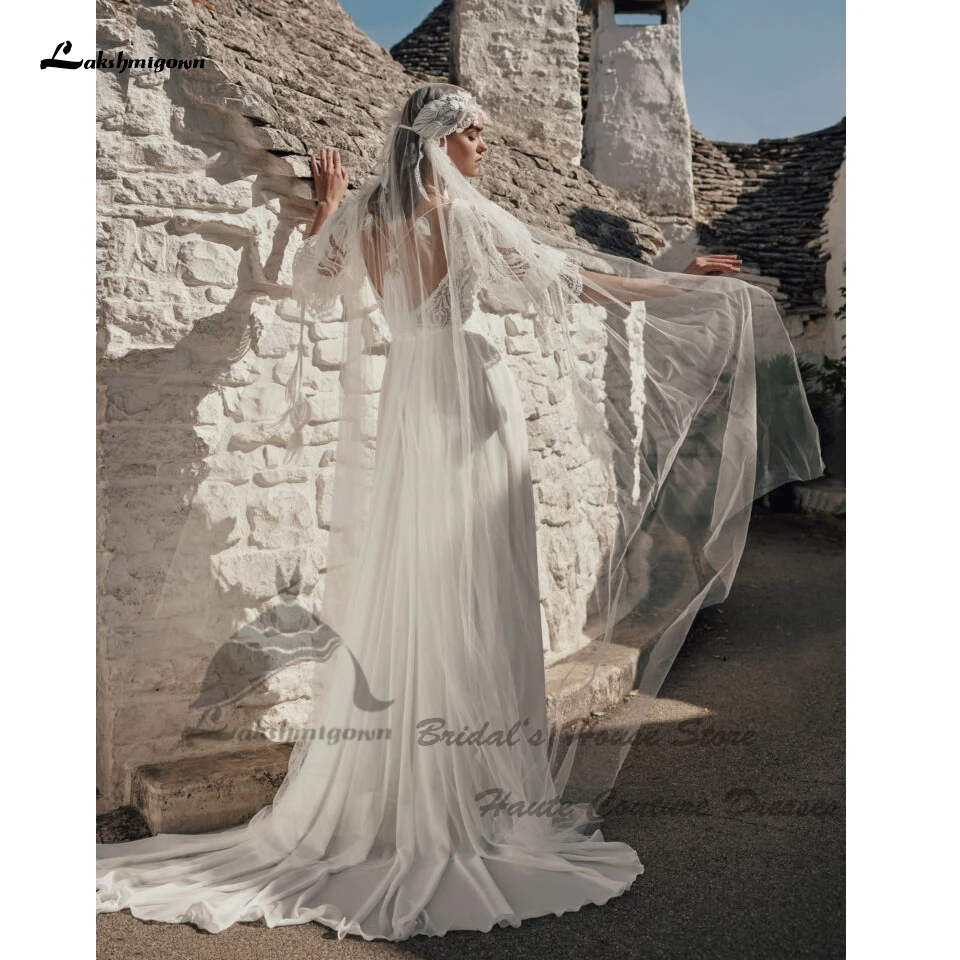 Lakshmigown Vintage Lace Boho Beach Wedding Dresses 2024 Vestidos Civil A Line Bridal Gowns Backless Customized 2
