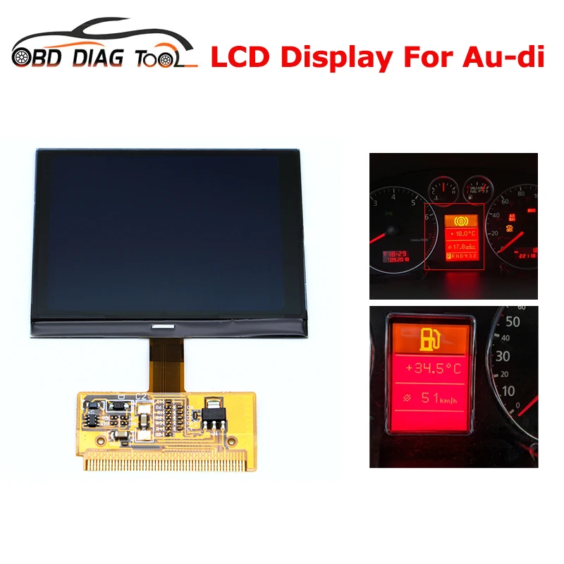 Più nuovo Per AUDI TT Display LCD Schermo Accessori Auto Per Audi A3 A4 A6 VDO Display Cruscotto Riparazione Spedizione Gratuita