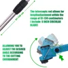 21V Cordless Weed Wacker Electric Lawn Mower Brushless Grass Trimmer with Wheel Length Angle Adjustable Telescopic Pruning Tool 5