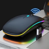 Mouse Wireless Recarregável Led Rgb 2.4 Ghz Sem Fio 6