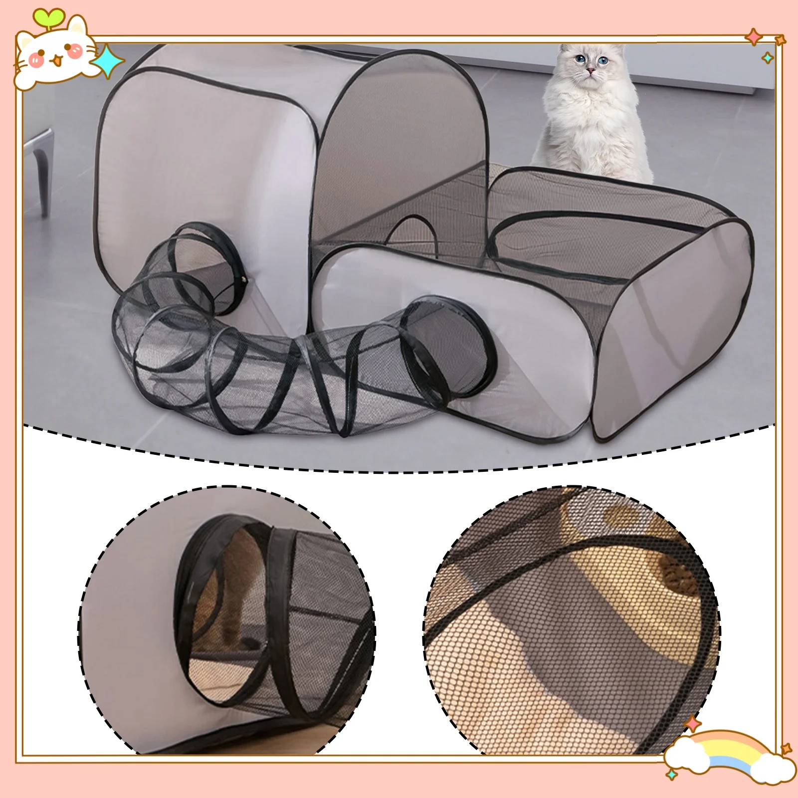 猫トンネルチューブ折りたたみ実用的なままごとハムスターバニー屋内折りたたみ猫トンネルチューブテント子猫楽しいおもちゃ