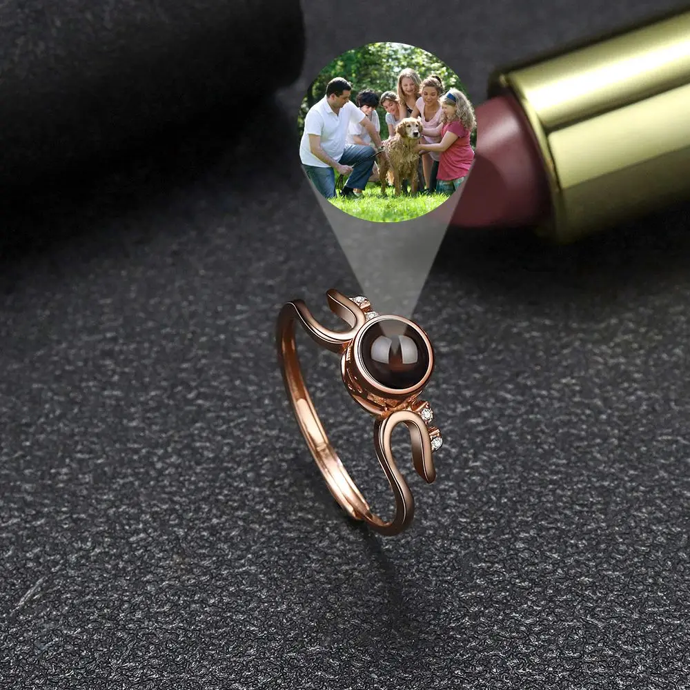 Custom Photo Ring Personalized Projection Photo Simple Trend Rings for Women Man Couple Party Wedding Gifts New Jewelry