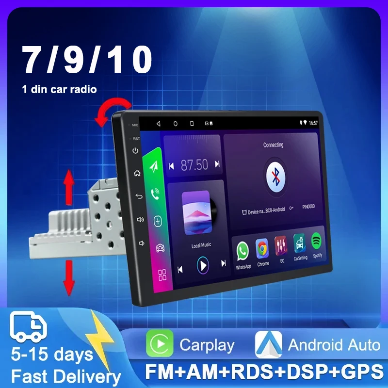 1DinCarRadioHDAutoradioMultimediaPlayerTouchScreenCarStereo