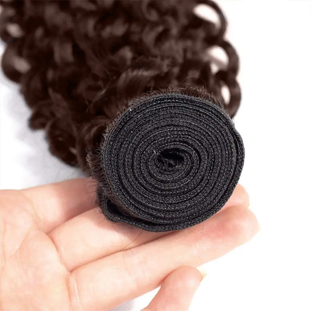 Brown Bundles Human Hair #4 Deep Wave Bundles Chocolate Deep Wave Bundles Brazilian Virgin Deep Wave Hair Weaves Human Hair - 4