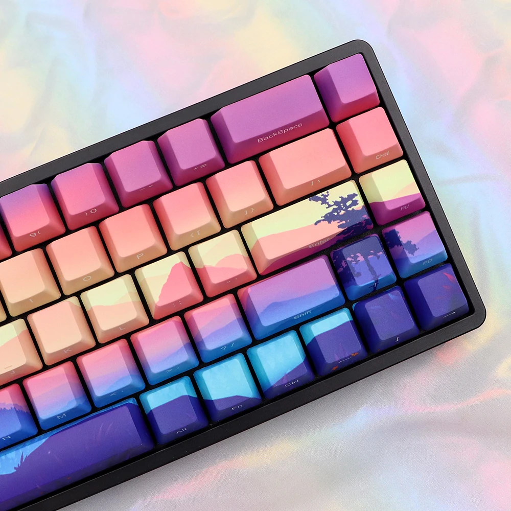 Keycaps Ambiente Roxo para Interruptor mx Keycap de Impressão Lateral Sublimação de Dye Pbt Lados Keycap Teclado Mecânico Perfil Oem - Imagem 4