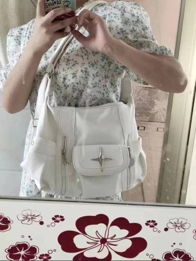White Leather Y2k Bag, customer photo