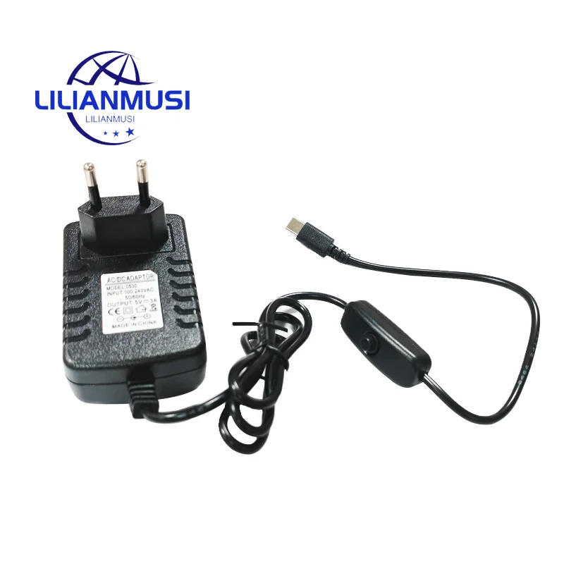 5V/3A Per Raspberry Pi 4 Adattatore Di Alimentazione 5V 3A 3000Ma Caricabatterie Eu Us Plug Type-C Port Rpi 3 Alimentatore Adattatore Ac/Dc