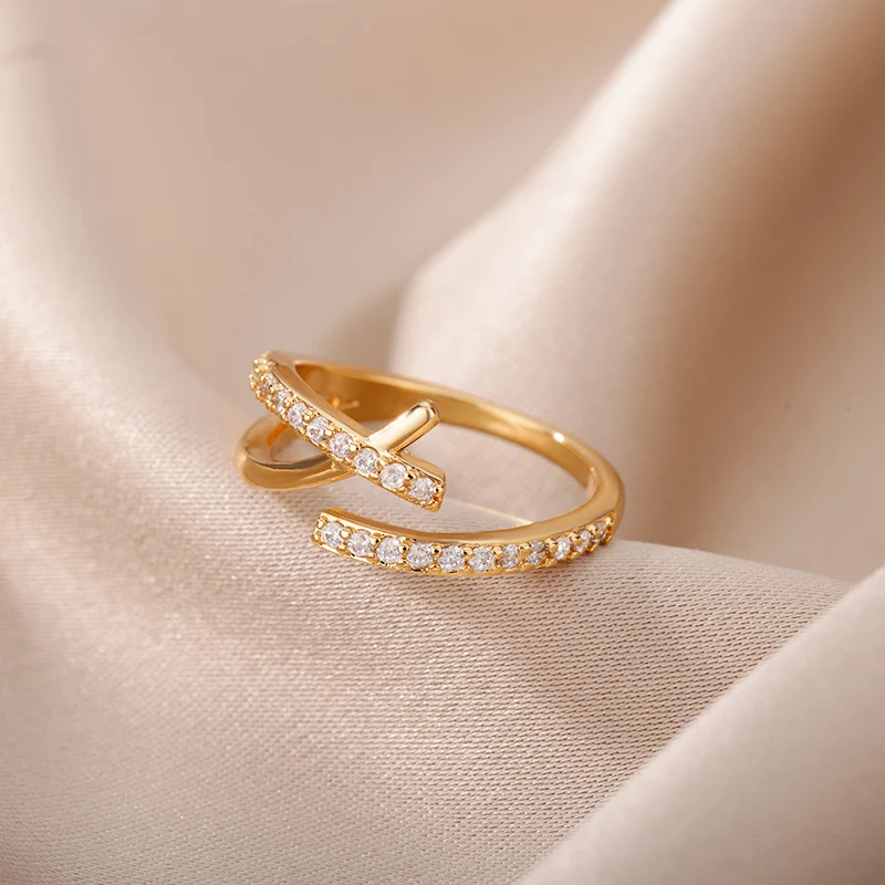 Zircon Rings Finger Stainless Steel