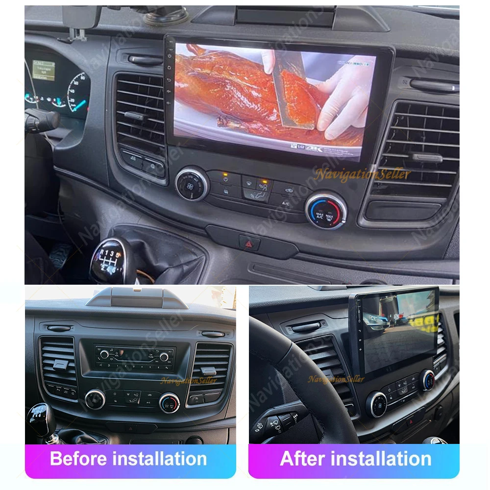 MekedeTech Android 13 Car Stereo For Ford Transit 2013-2019 - Wireless CarPlay & Android Auto