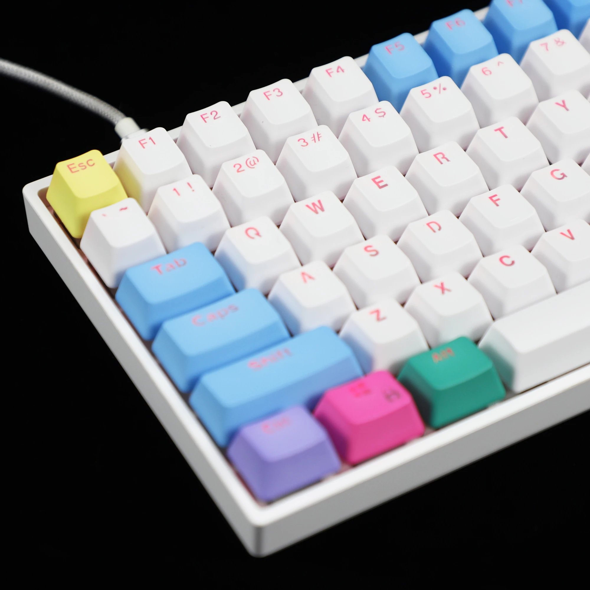 Ymdk Double Shot 104 Dyed Pbt Oem Profile Chalk Backlit Keycap Set For