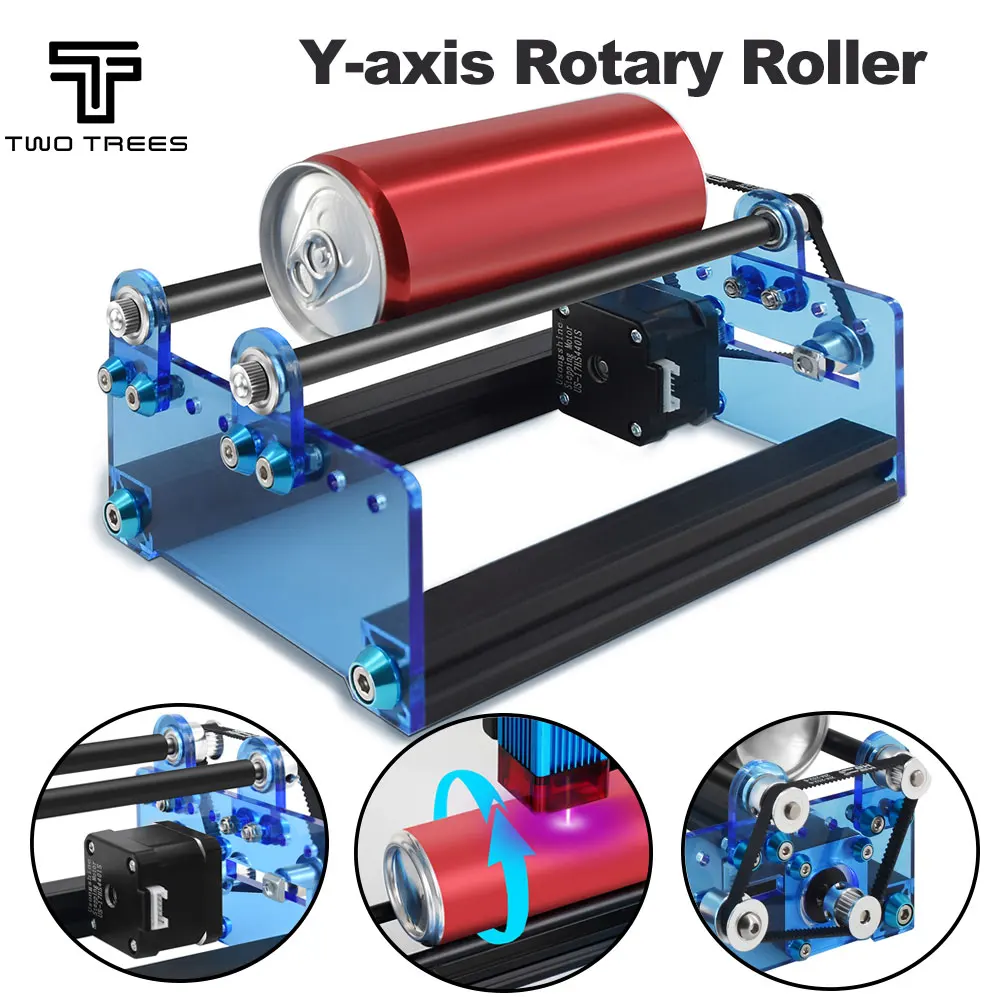 

CNC Rotary Roller Y-axis Rotatory Engraving Module 360° Roller Rotating Laser Engraver Y-axis Laser Module for Objects Cans Cups