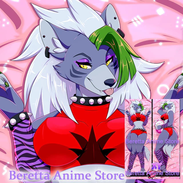 Dakimakura roxanne wolf (fnaf) Anime Robot Pillowcase Life Size Double  Sided Print Body Pillow Cover