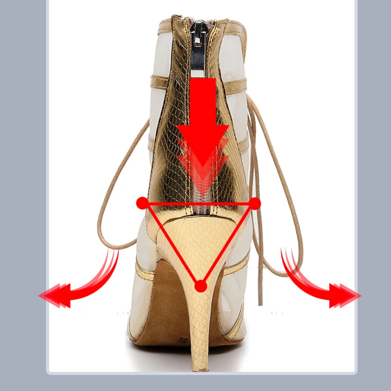 Woman Brown  Lace Up Dance Boots Girs Ballroom Bachata Dancing Shoes for Women High Heels Dance Shoes for Ladies Chunky 10cm