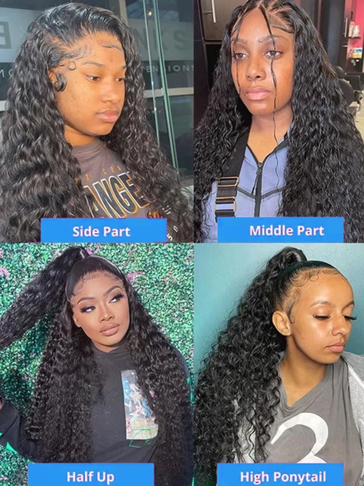 42 Inch Deep Wave Lace Front Wigs Human Hair 13x4 13x6 HD Lace Front Wigs for Women Pre Plucked Brazilian Curly Human Hair Wig 6