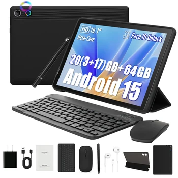 2026 Newest Android 15 Tablet 10 Inch 20GB+64GB Expandable 1TB WidevineL1 GMS 5000mAh Stylus Keyboard Mouse Headphones Case Set 1