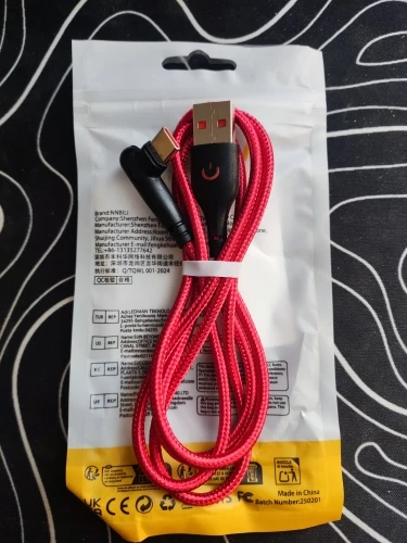 NNBILI 120W Fast Charging USB to C Cable, Nylon Braided, 90 ° Bend Design, Suitable for of Huawei，no xiaomi、iPhone、Samsung ﻿ photo review