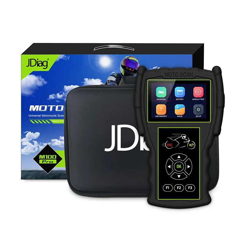 Original JDiag M100 Pro Motorcycle Scanner D87 D88 Function Motor Scan Battery Tester Motorbike Diagnostic 2 in1