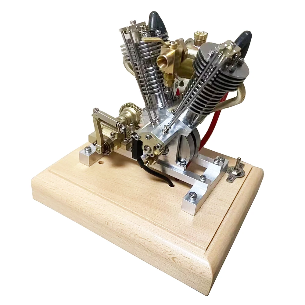 New Pre Sale V2 Twin Cylinder Steam Engine Model with Wooden Base