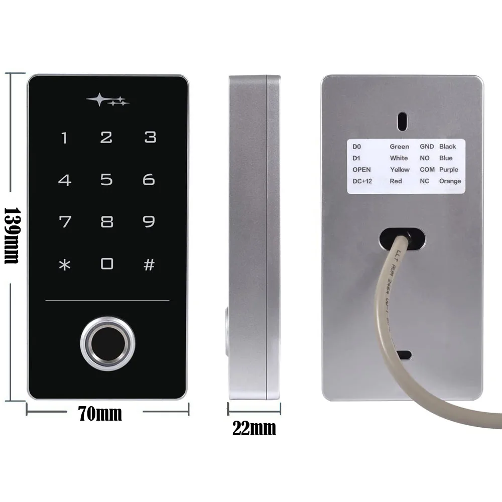 IP67 Waterproof Biometric Fingerprint Access Controller 125Khz RFID Keychain Keypad Standalone Access Control System 5000 User