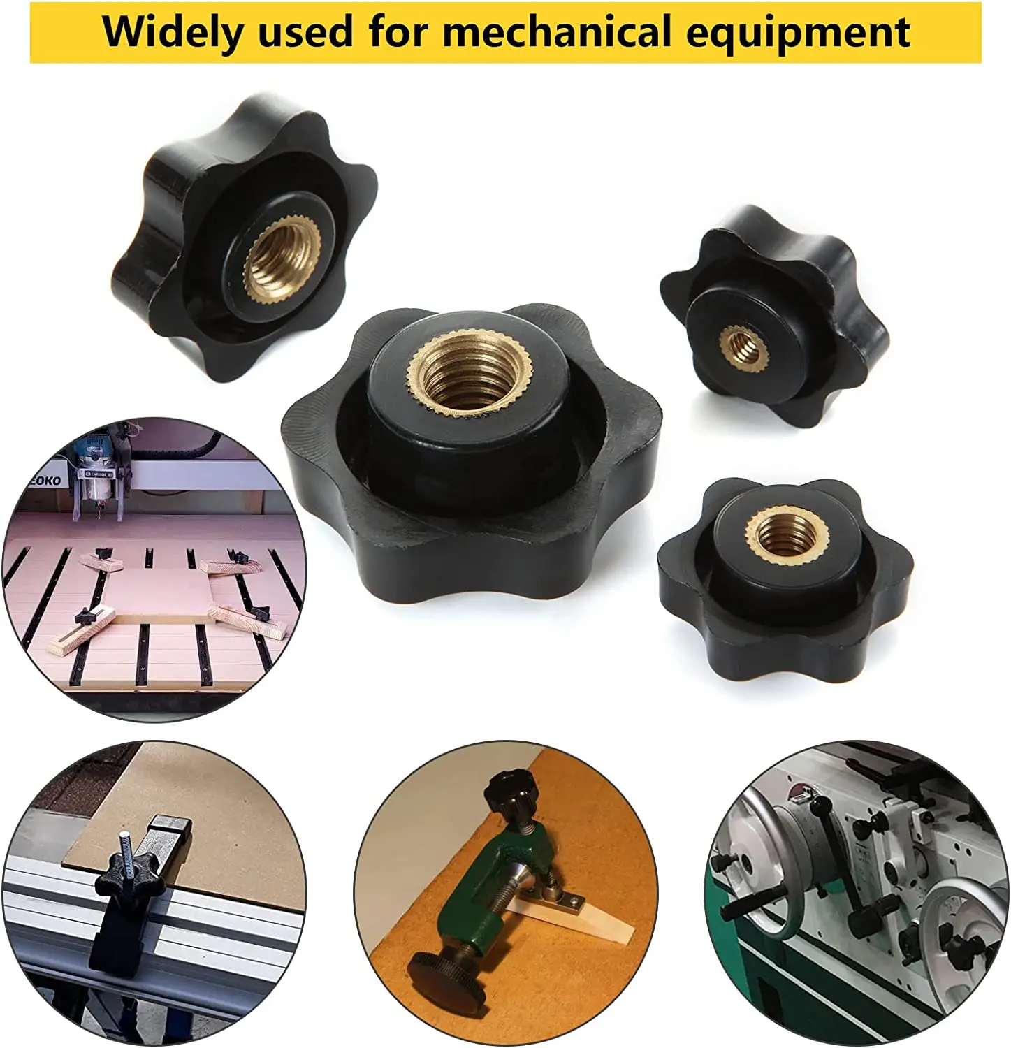 M5 M6 M8 M10 Plum Hand Tighten Nuts Handle Thread Star Mechanical Thumb Nuts Clamping Knob Manual 10/5 PCS thumb nuts