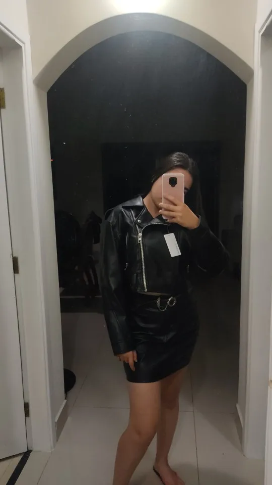 Ailegogo Faux Leather Short Jacket photo review
