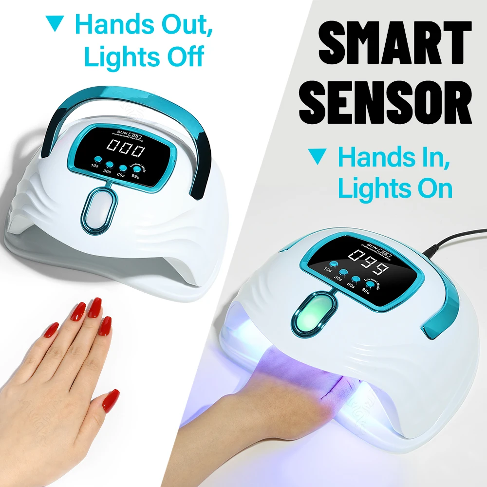 LED Nail Lamp 268W for Gel Nails Dryer Lamp with 57pcs Lamp Beads 4 Timers Professional UV Light for Home Salon Nail Art Tools 6