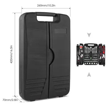 95PCS Mechanics Tool Set, General Purpose Mixed Sockets and Wrenches Auto Repair Tool Kit with Plastic Storage Case 2