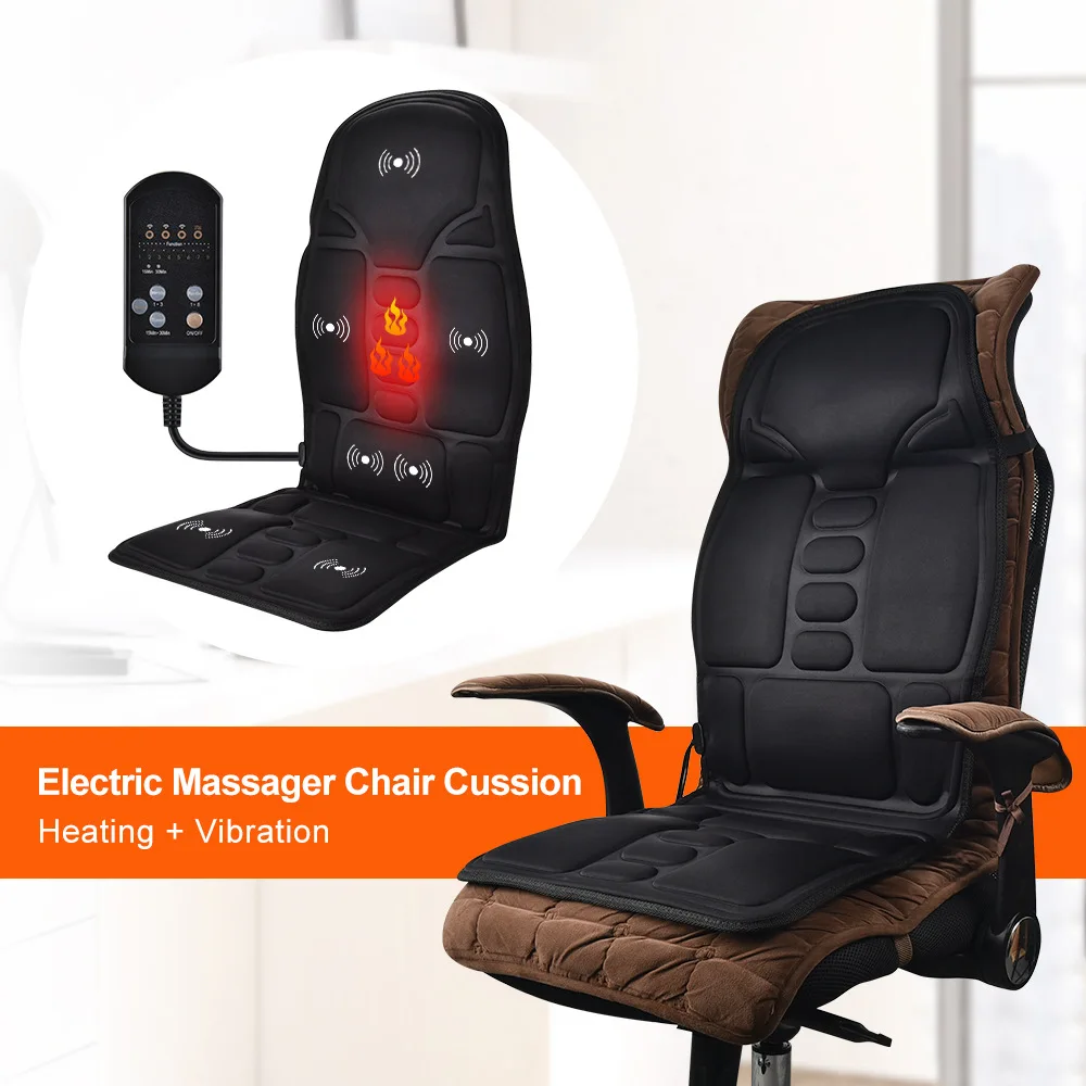 Vibration Back Massager Seat with Heat:Chair Seat Massager with 8