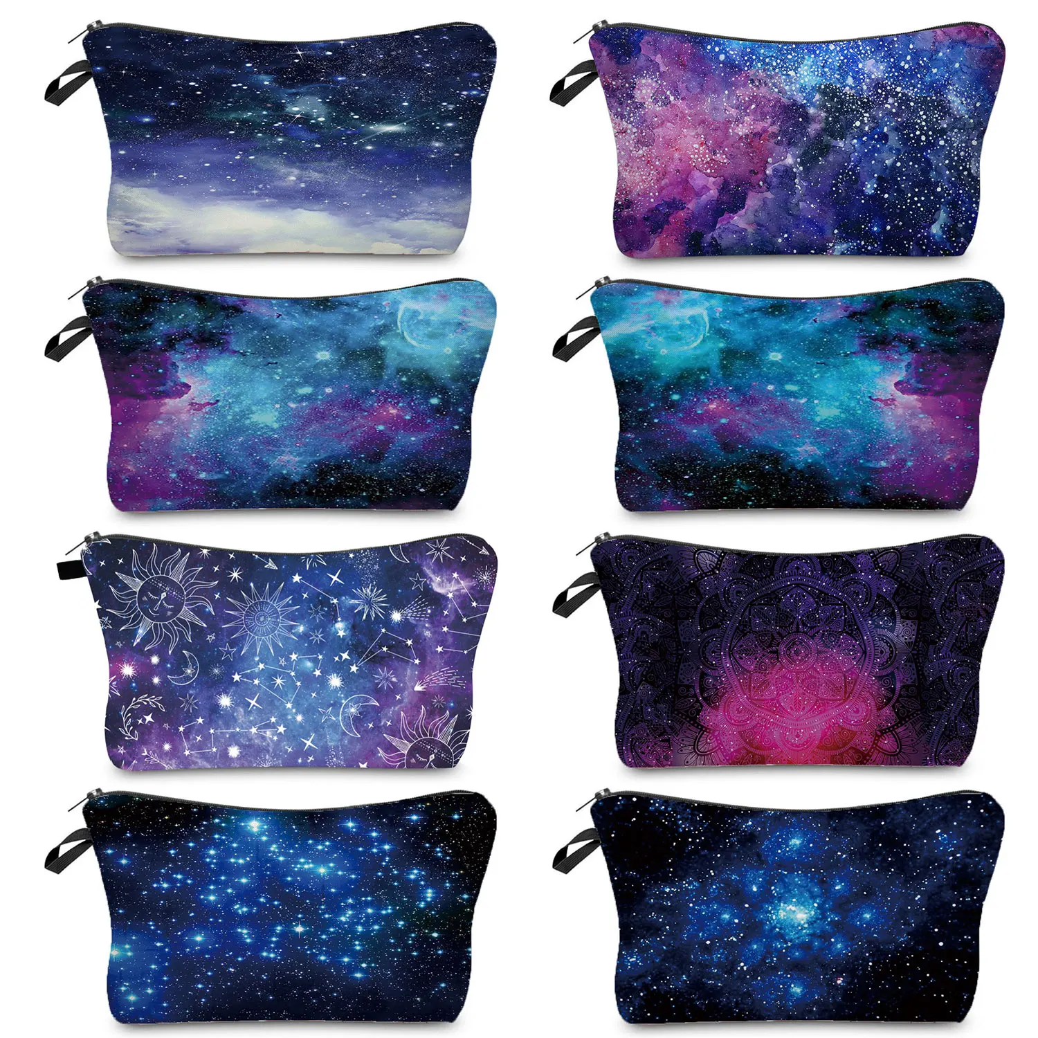 

Colorful Starry Sky Print Makeup Bag Pretty Landscape Pattern Women's Cosmetic Bags High Quality Organizer Portable Coin Purse