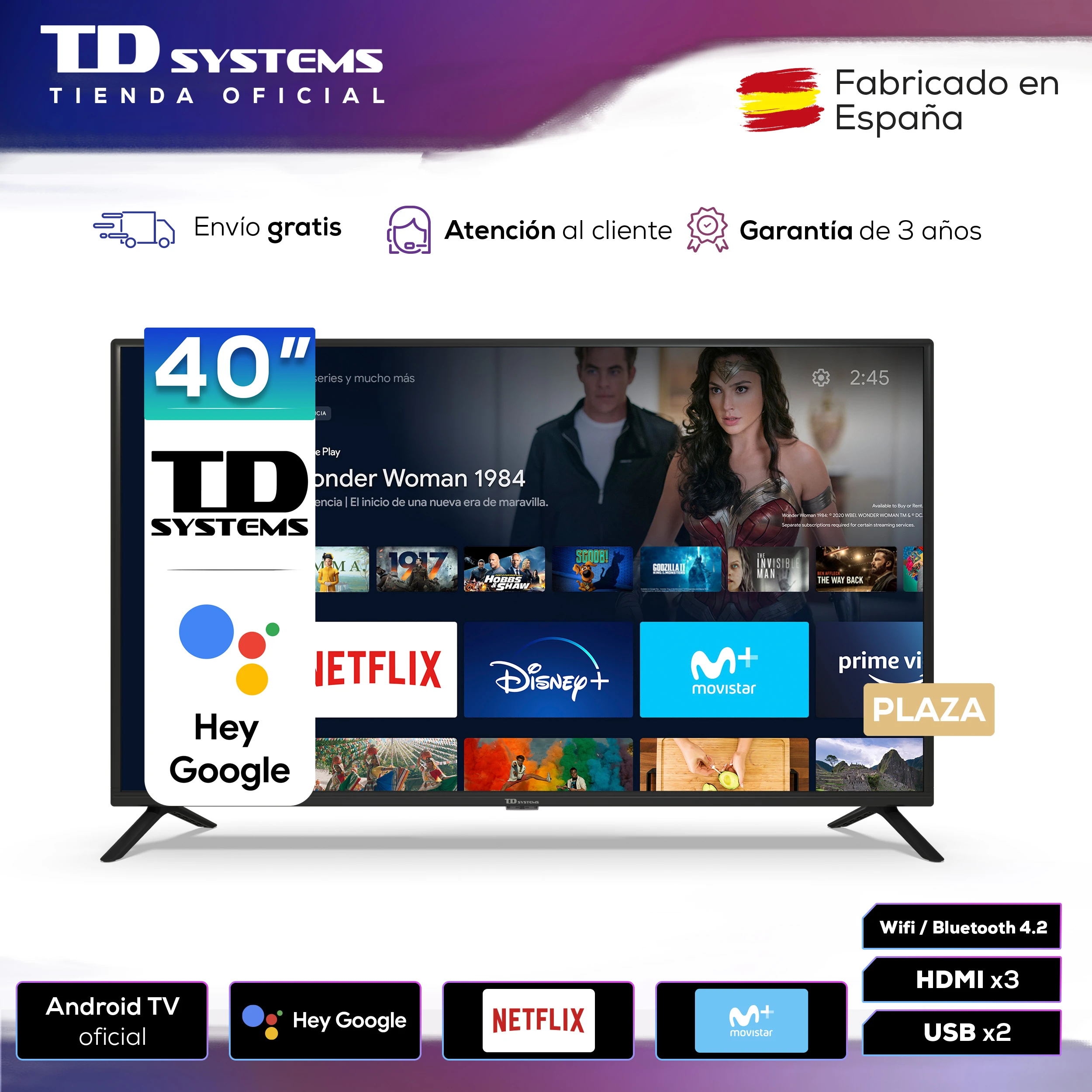 Smart Tv 40 "full Hd, Android Tv With Google Built-in, Hbbtv. Td Systems K40dlx15gle [shipping From Spain, 3 Year Warranty] - Smart Tv - AliExpress
