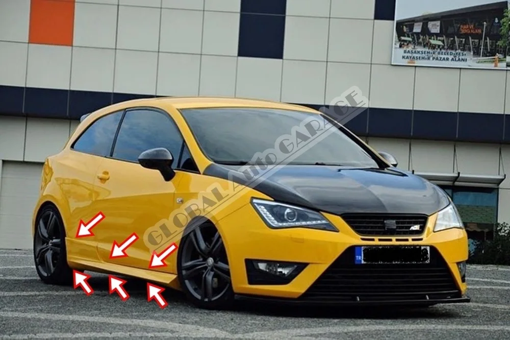 

Для сиденья Ibiza Cupra 6J Coupe 3 двери купе боковая юбка порог отделка автомобильный Стайлинг Авто универсальные брызговики антенна для губ