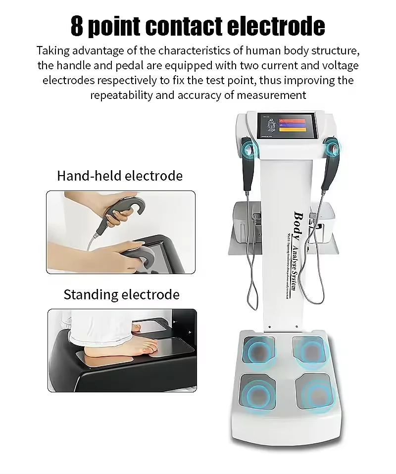 Professional Intelligent Human Body Fat Scale Element Health Analyzer Machine Printer Body Composition with Result Sheet