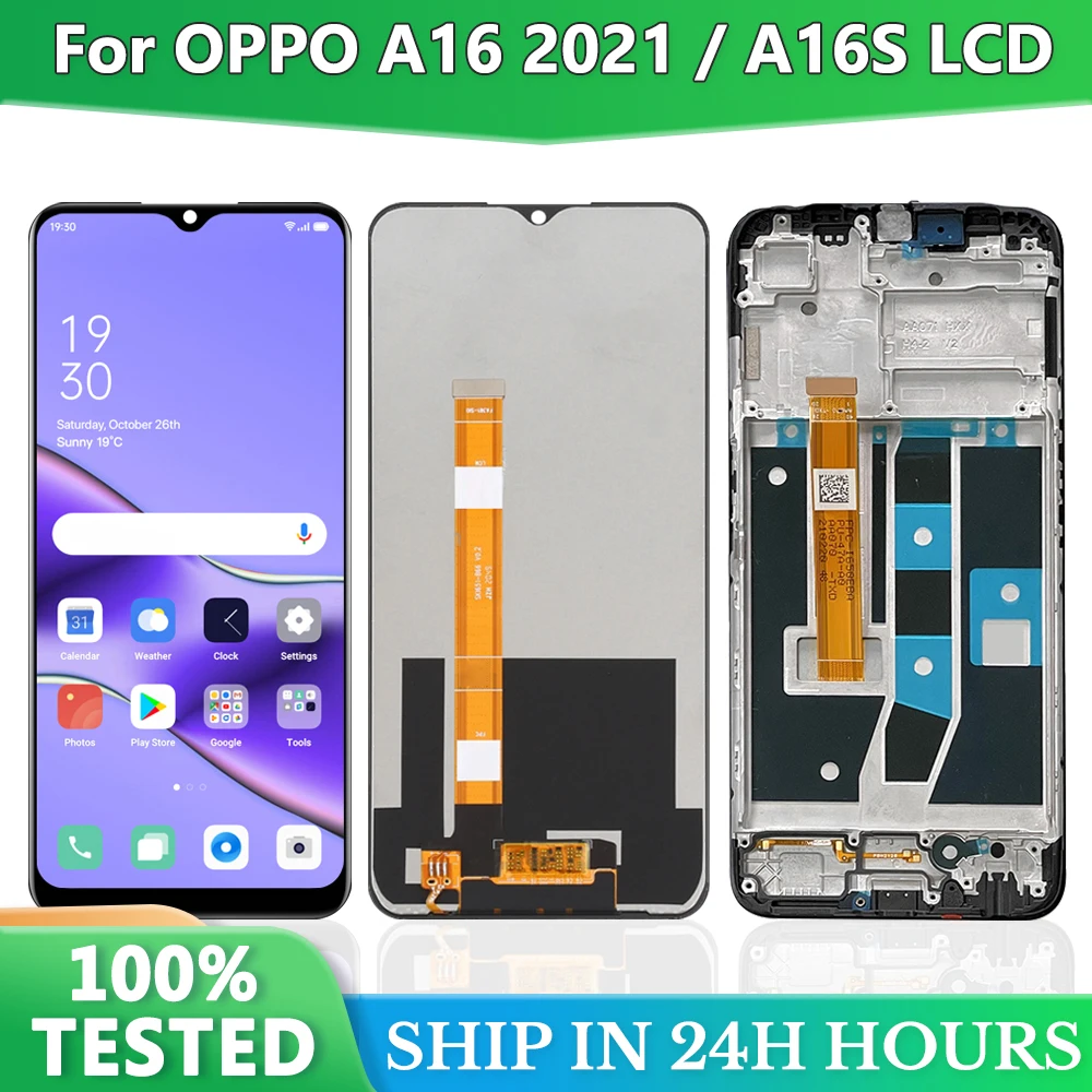 6.52 Pollici Per Oppo A16 2021 Cph2269 Display Lcd Touch Screen Digitizer Assembly Con Cornice Per Oppo A16 A16S Cph2271 Lcd